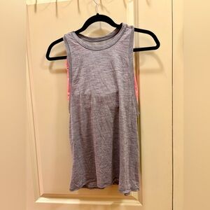 Lululemon Athletica Heather Gray and Coral Tank